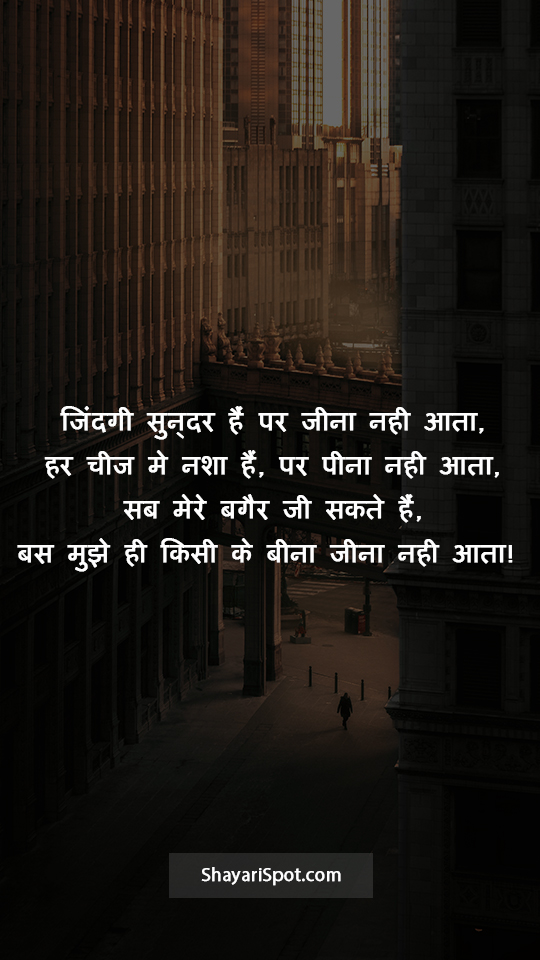 Zindagi Sundar Hain - जिंदगी सुन्दर हैं - Heart Touching Shayari in Hindi with Full Screen Image