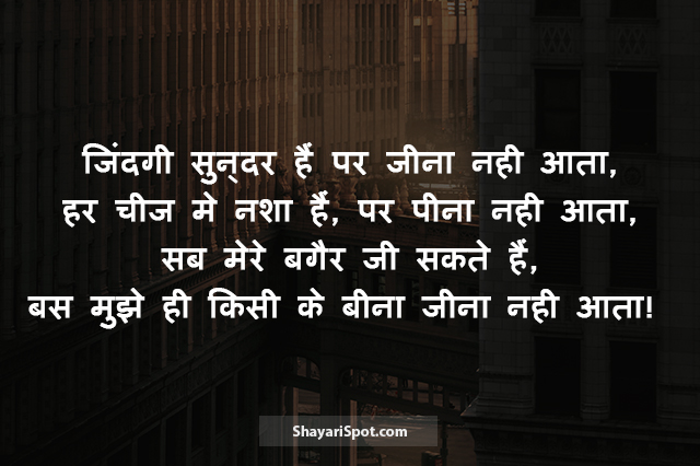 Zindagi Sundar Hain - जिंदगी सुन्दर हैं - Heart Touching Shayari in Hindi with Image