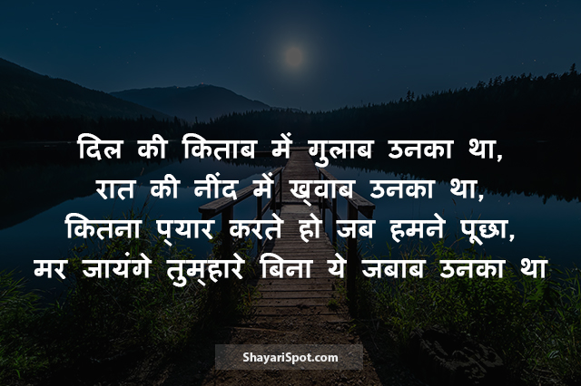 Dil Ki Kitab - दिल की किताब - Good Night Shayari in Hindi with Image